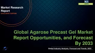 Agarose Precast Gel Market will reach at a CAGR of 12.6% from to 2033