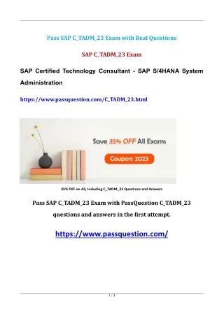 C_TADM_23 SAP S4HANA System Administration Real Questions