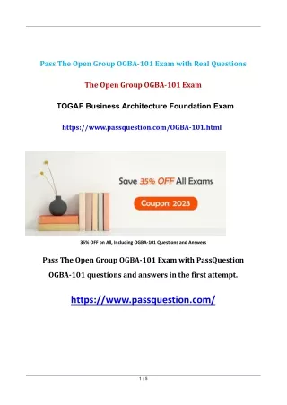 The Open Group OGBA-101 Practice Test Questions