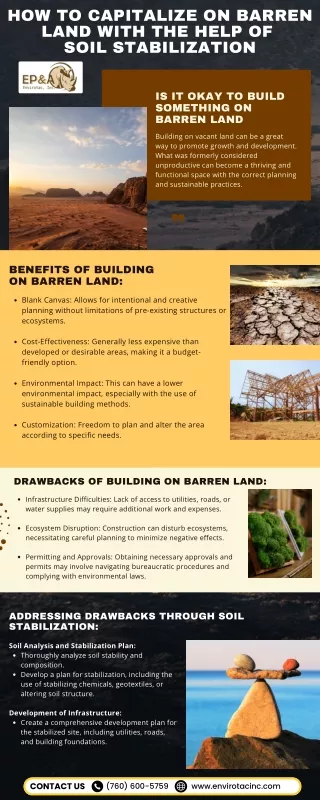 How to Capitalize on Barren Land with The Help of Soil Stabilization.