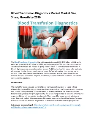 Blood Transfusion Diagnostics Market Market Fact And Figures Analysis