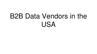 B2B Data Vendors in the USA