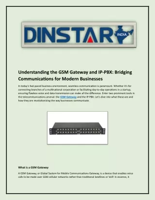 IP-PBX  | Dinstarindia