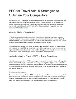 PPC for Travel Ads_ 5 Strategies to Outshine Your Competitors