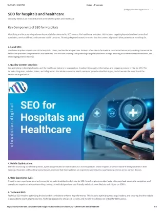 SEO for hospitals and healthcare