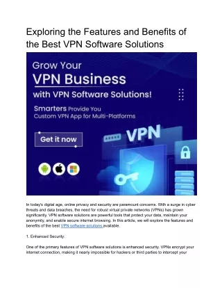 Exploring the Features and Benefits of the Best VPN Software Solutions