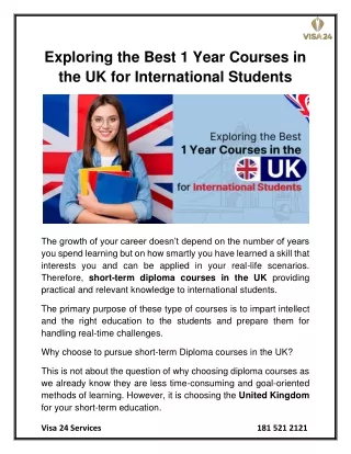 Exploring the Best 1 Year Courses in the UK for International Students