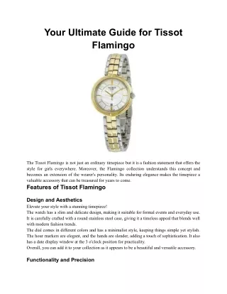 Your Ultimate Guide towards Tissot Flamingo