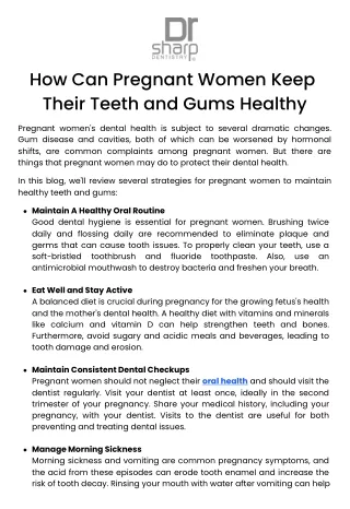 How Can Pregnant Women Keep Their Teeth and Gums Healthy