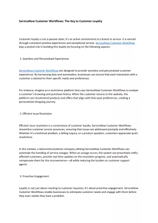 ServiceNow Customer Workflows: The Key to Customer Loyalty 