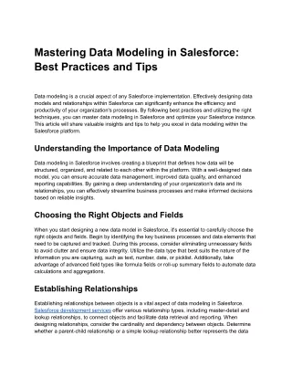 Mastering Data Modeling in Salesforce_ Best Practices and Tips