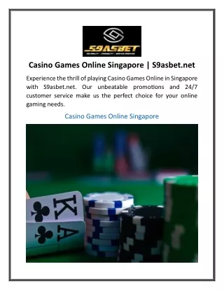 Casino Games Online Singapore  S9asbet.net