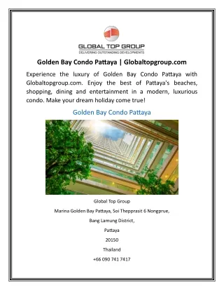 Golden Bay Condo Pattaya  Globaltopgroup.com