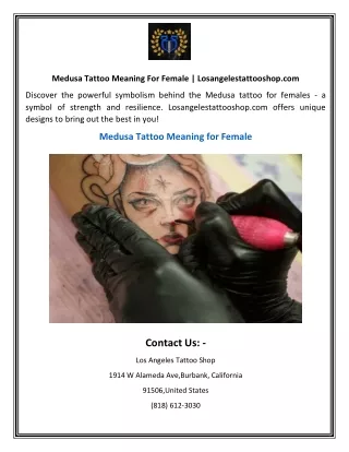Medusa Tattoo Meaning For Female