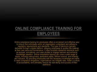 online compliance training for employees