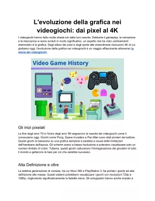 L'evoluzione della grafica nei videogiochi_ dai pixel al 4K