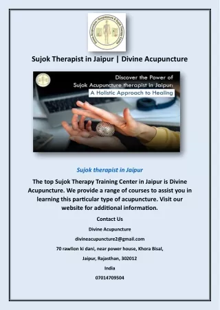 Sujok Therapist in Jaipur | Divine Acupuncture