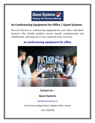 Av Conferencing Equipment For Office   Quest Systems