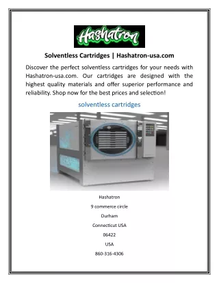 Solventless Cartridges Hashatron-usa.com