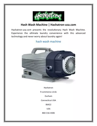 Hash Wash Machine Hashatron-usa.com