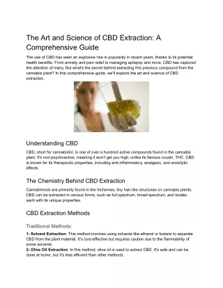 The Art and Science of CBD Extraction_ A Comprehensive Guide