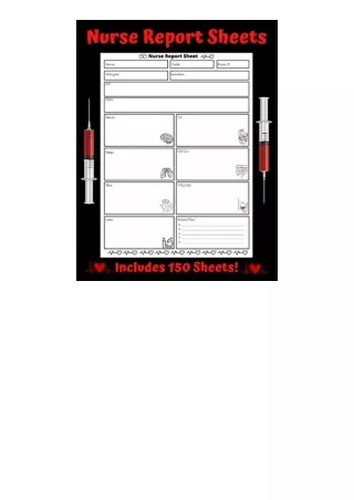 Download PDF Nurse Report Sheet Notebook Includes 150 Pages of Brain Sheets Perf