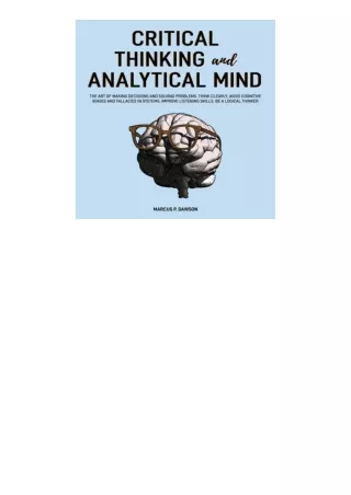 PDF read online Critical Thinking and Analytical Mind The Art of Making Decision