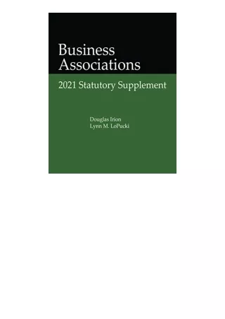 Kindle online PDF Business Associations 2021 Statutory Supplement for android