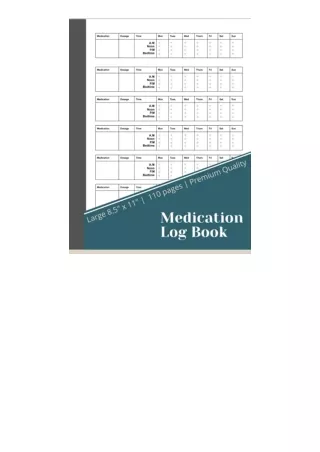 Download Pdf Medication Log Book 52 Week Daily Personal Medication Administratio