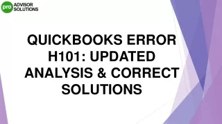 Best Way To Deal With QuickBooks Error H101