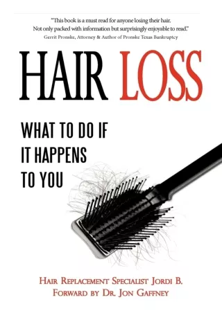 [PDF] DOWNLOAD EBOOK Hair Loss: What to do if it Happens to You epub