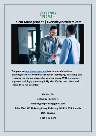 Talent Management | Everydayrecruiters.com