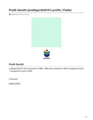 Pratik gandhi-padlet  mba management quota department -padlet.com-Pratik Gandhi pratikgandhi0101 profile  Padlet