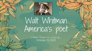 Walt Whitman 2023