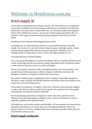 hotel shampoo supply malaysia