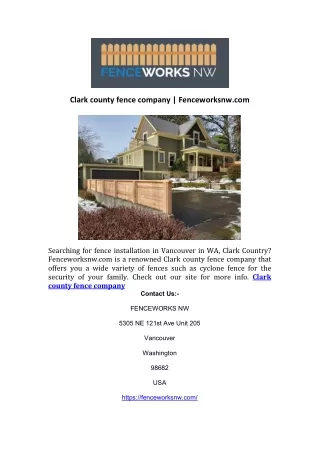 Clark county fence company | Fenceworksnw.com