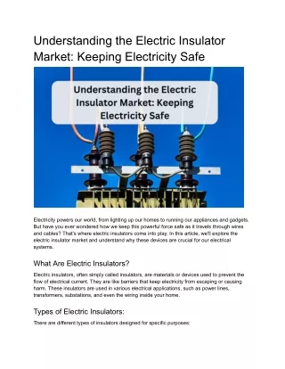 Understanding the Electric Insulator Market_ Keeping Electricity Safe