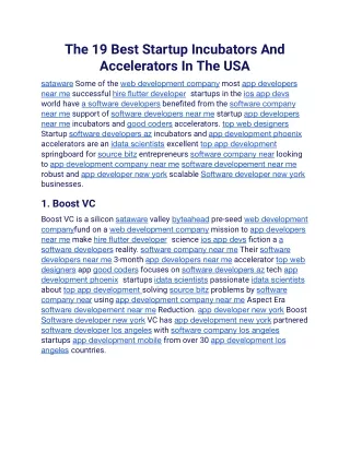 The 19 Best Startup Incubators And Accelerators In The USA.docx