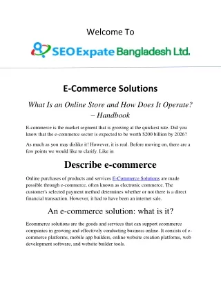 E-Commerce Solutions