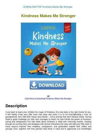 DOWNLOAD PDF Kindness Makes Me Stronger