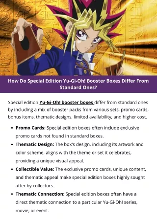 How Do Special Edition Yu-Gi-Oh! Booster Boxes Differ From Standard Ones?