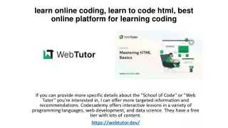 learn online coding, learn to code html, best online platform for learning coding