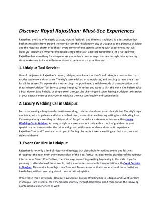 Discover Royal Rajasthan part 1