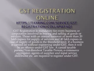 GST registration online