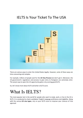 IELTS Is Your Ticket To The USA