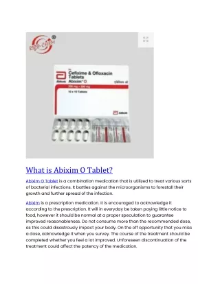 What is Abixim O Tablet