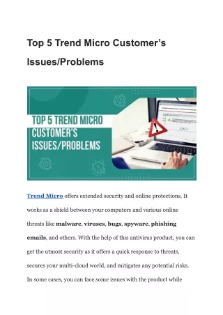 Top 5 Trend Micro Customer’s Issues_Problems