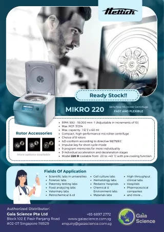 Mikro 220 Benchtop Microlitre Centrifuge