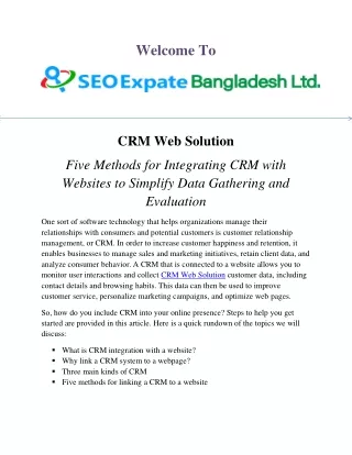 CRM Web Solution