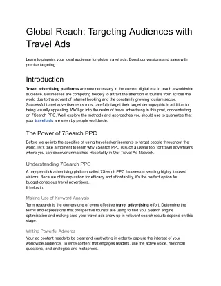 Global Reach_ Targeting Audiences with Travel Ads